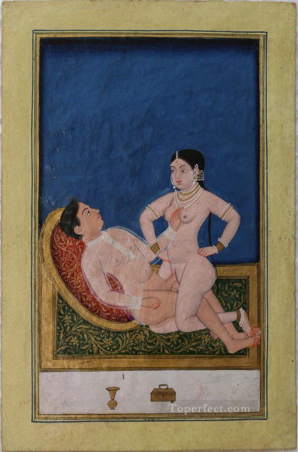 Asanas de un manuscrito de Kalpa Sutra o Koka Shastra sexy Pintura al óleo